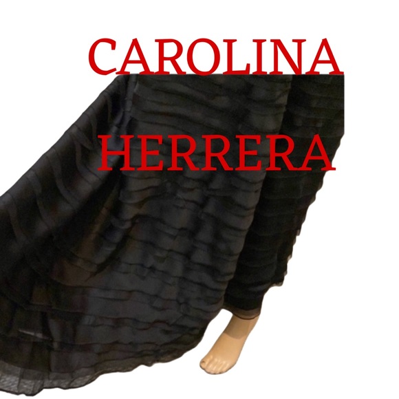 AUTHENTIC CAROLINA HERRERA Dress/Skirt size 8 Silk Ruffled - Picture 1 of 15